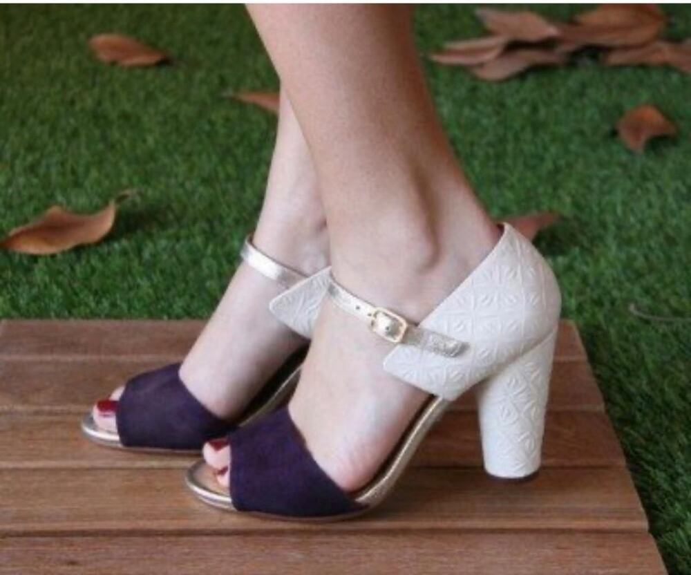 Chie Mihara suede strap maryjane heels size 36 US 6 (shoe900